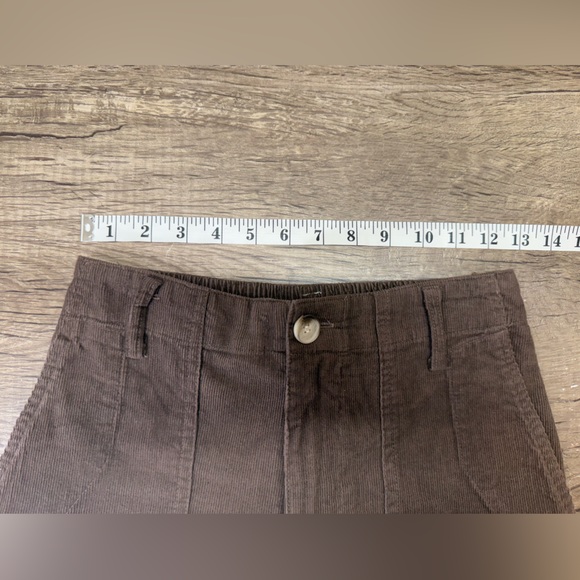 Little lies brown corduroy wide leg pants with raw hem size small‎ - Picture 5 of 6
